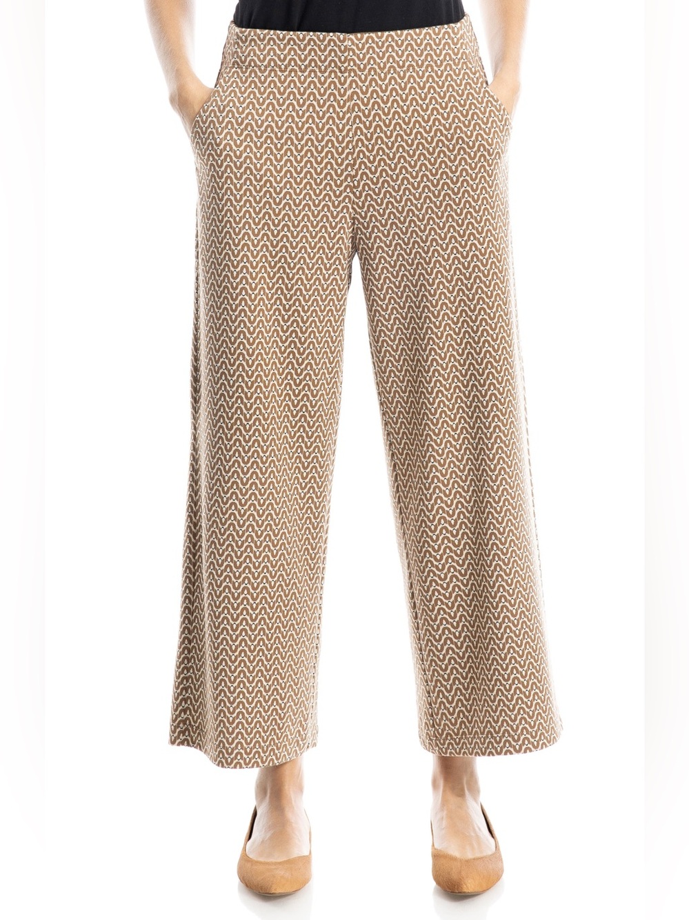 Max Studio Double Knit Crop Wide Leg Pants